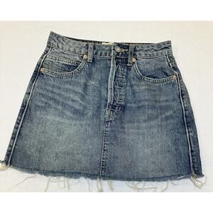 Free People Rugged Denim Mini Skirt Size 24
